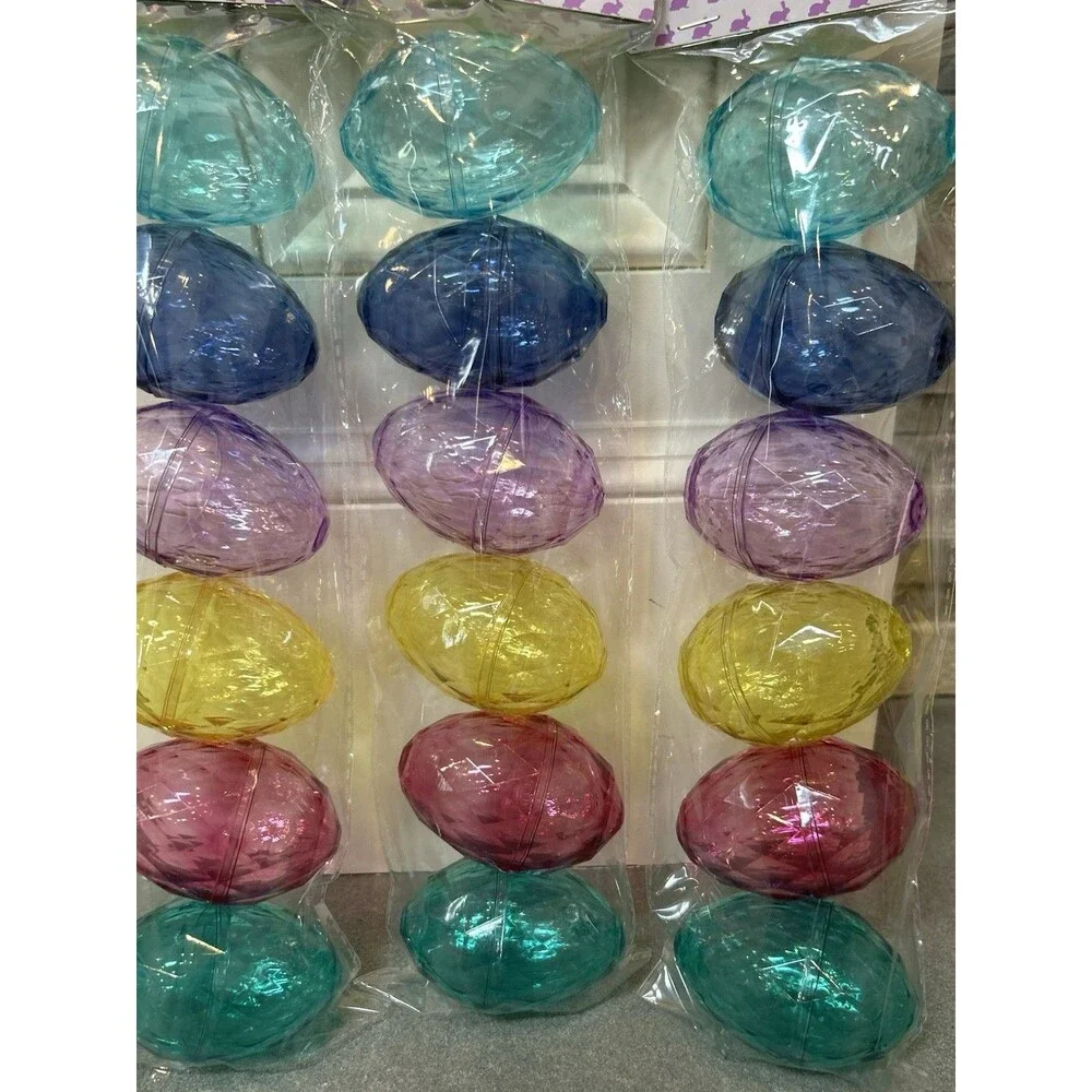 Brother Sister Design Studio Diamond Cut Eggs Multicolor Plastic Easter 6pc